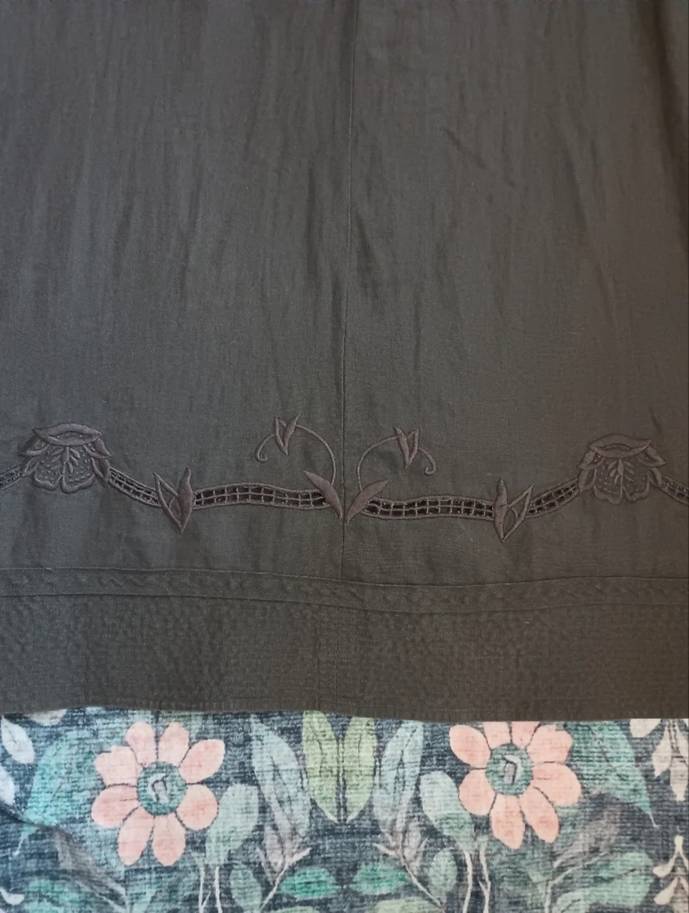 Cabi Womens Embroidered Linen Maxi Skirt Size 10 Brown Classic Cottage Lagom - Picture 5 of 10